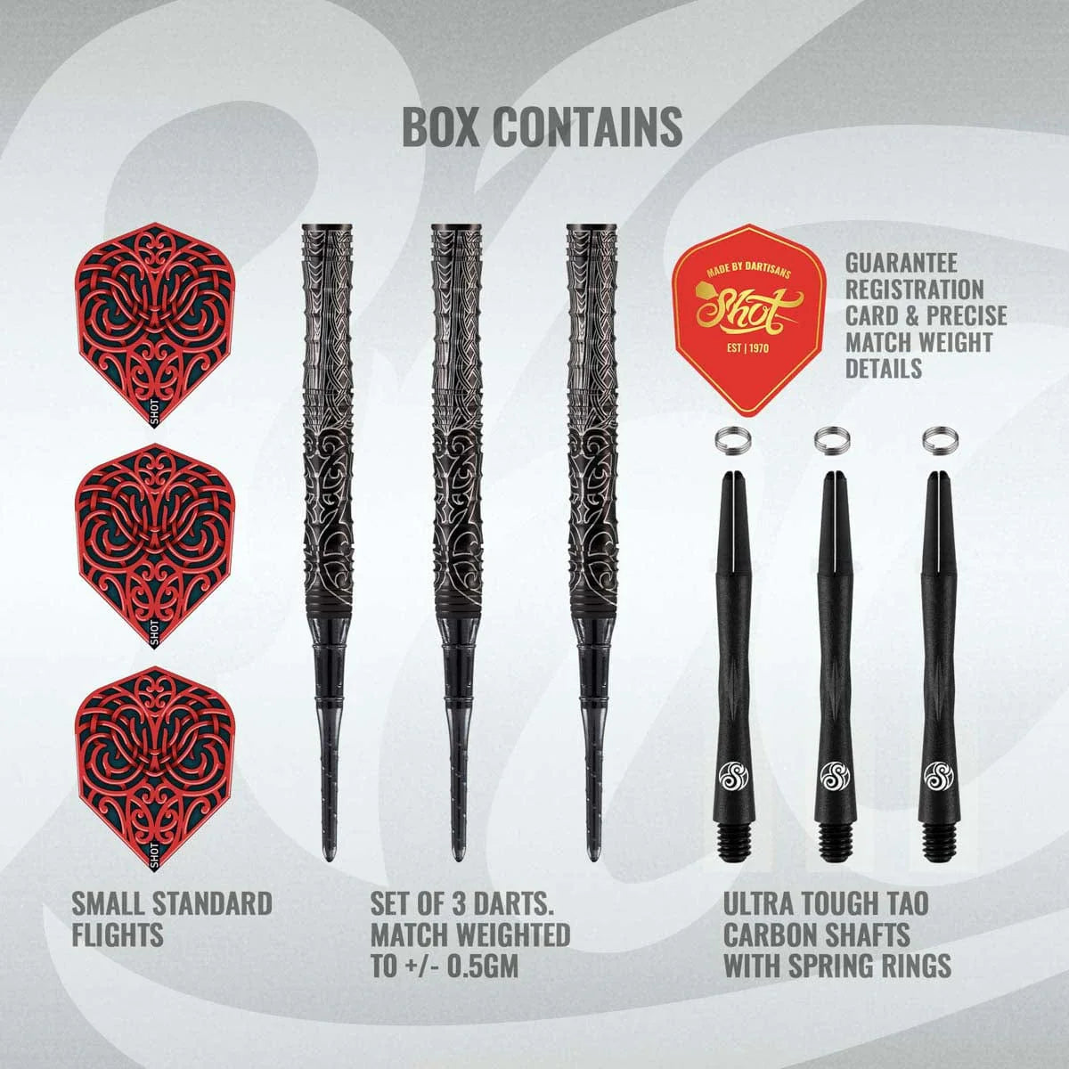 Shot Warrior Kapene Captain 90% Tungsten Soft Tip Darts-4-18 GRAM-Premier Darts