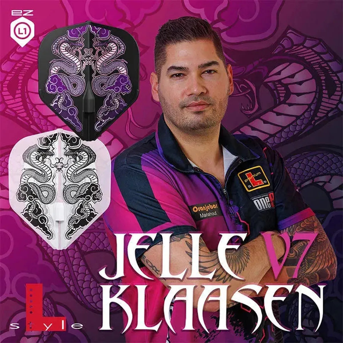 L-Style Jelle Klassen EZ L1 V7 Flights - Clear-4-Premier Darts