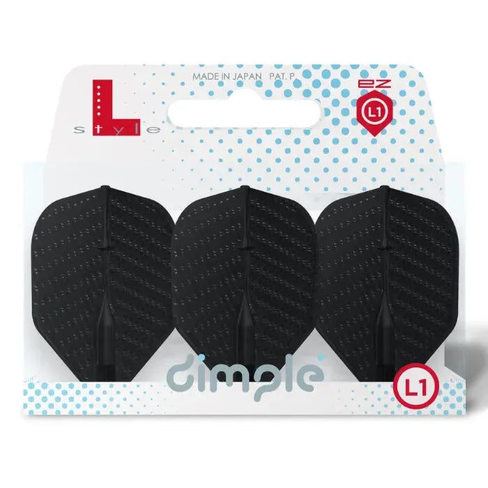 L-Style L1EZ Dimple Standard Flights-5-Black-Premier Darts