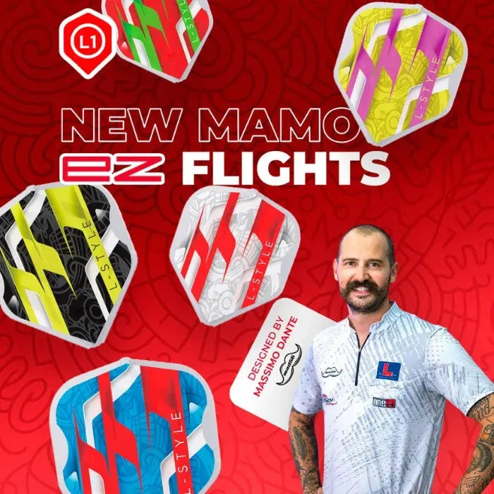 L-Style L1EZ Mamo Series Signature Champagne Darts Flights-2-Black-Premier Darts