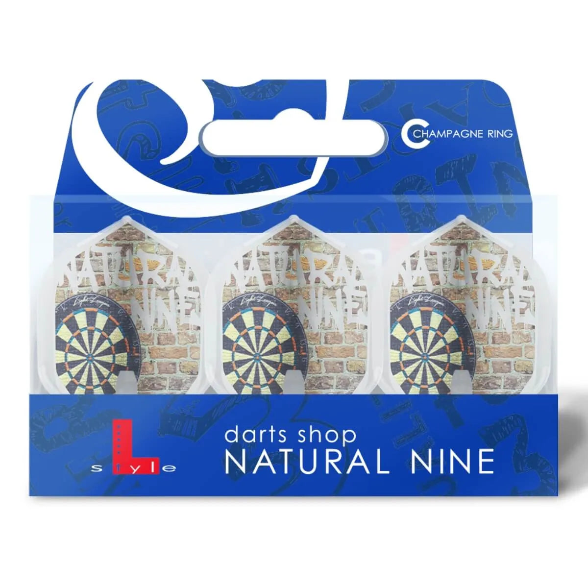 L-Style Darts L-Flight PRO L1 Natural 9 Nine Street Clear White Flights-3-Premier Darts