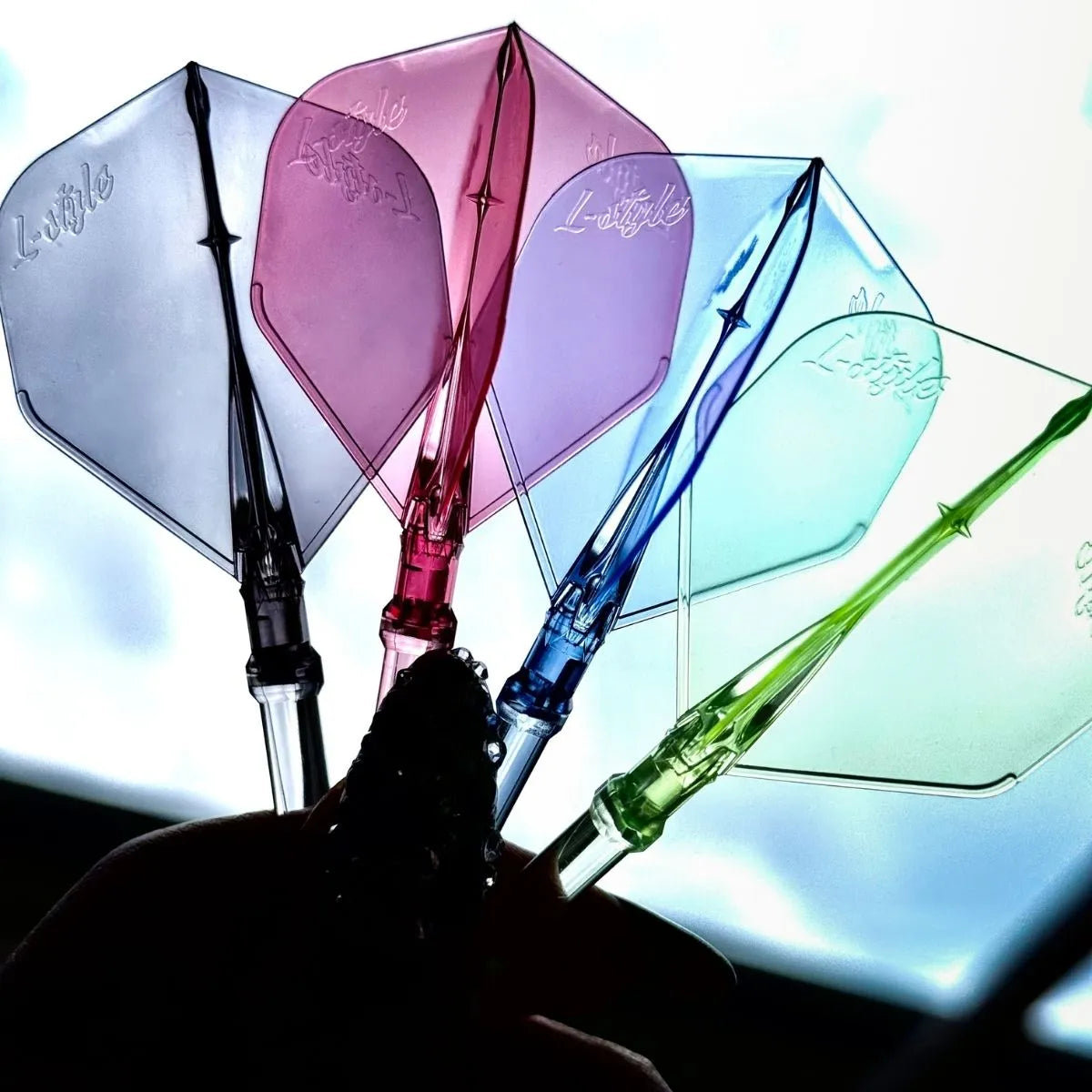 L-Style Darts L-System L1 All-In-One Flights-3-Clear Black-Short-Premier Darts