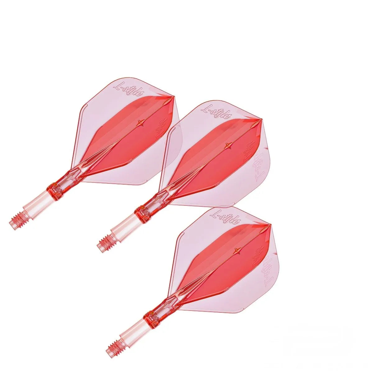 L-Style Darts L-System All-In-One Flights-10-Clear Red-Short-Premier Darts