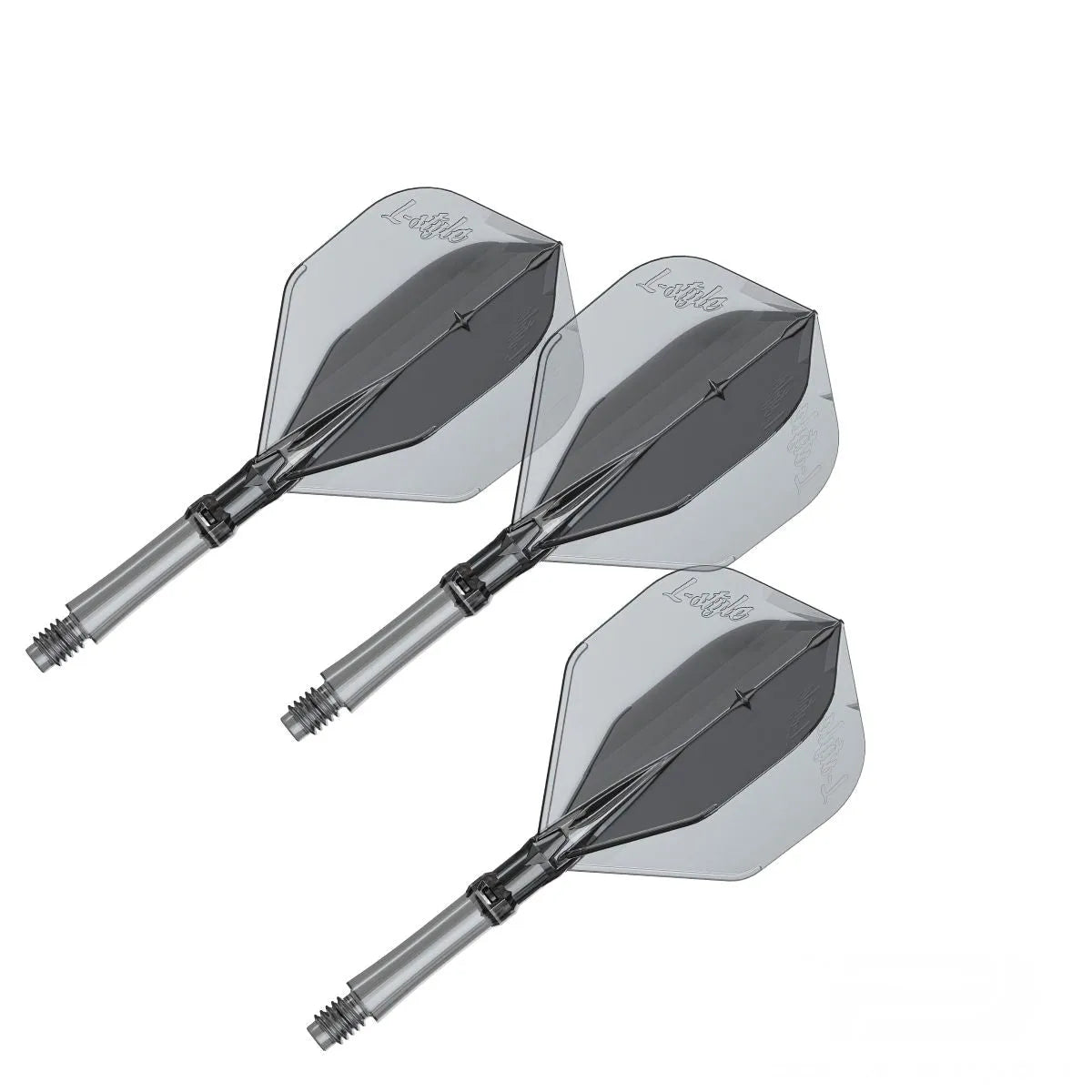 L-Style Darts L-System All-In-One Flights-3-Clear Black-Intermediate-Premier Darts