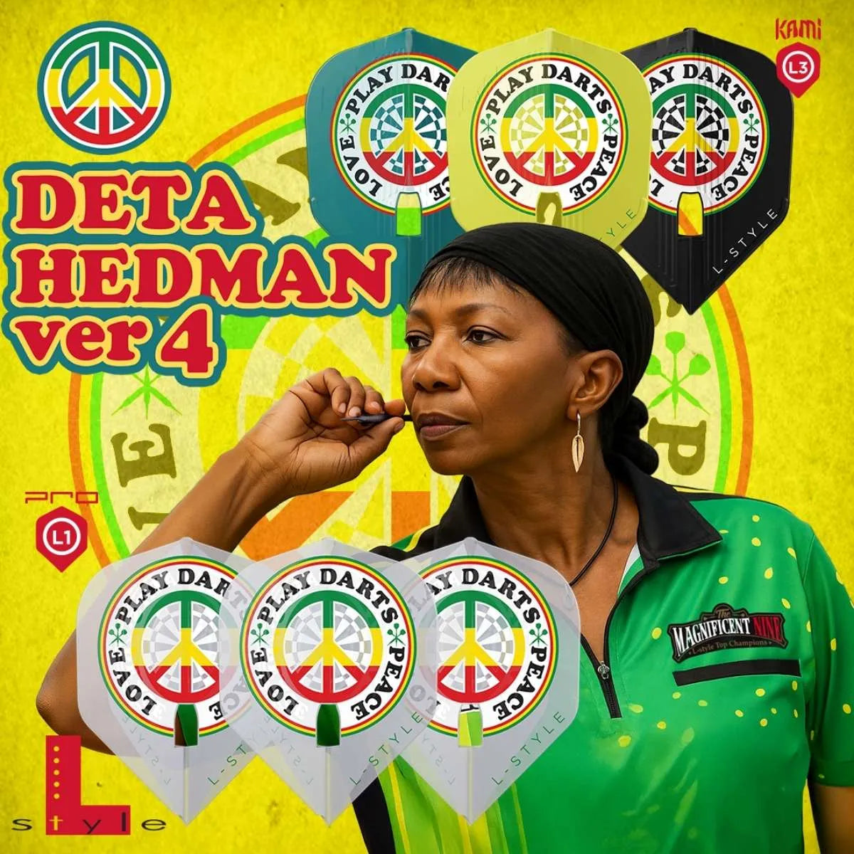L-Style Darts L-Flight PRO L1 Deta Hedman V4 Flights-4-Premier Darts