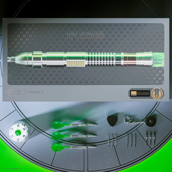 Star Wars | Target Luke Skywalker "Jedi Knight" Lightsaber First Edition 95% Tungsten Steel Tip Darts-1-24 GRAM-Premier Darts