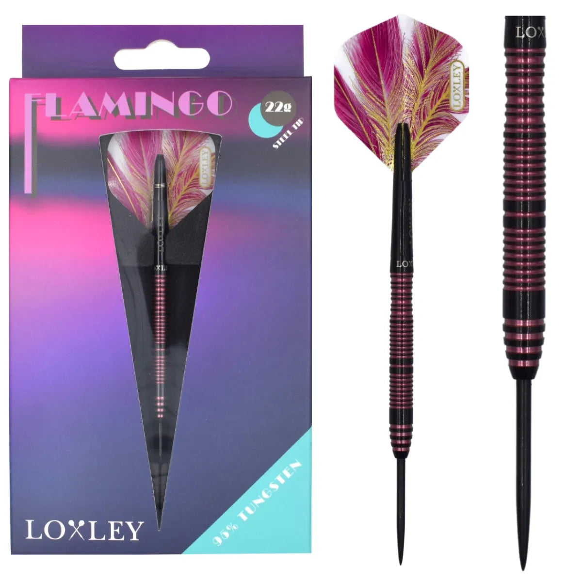 Loxley Flamingo 95% Tungsten Steel Tip Darts
