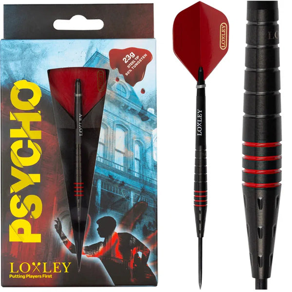 Loxley Psycho Bates 90% Tungsten Steel Tip Darts-1-23 GRAM-Premier Darts