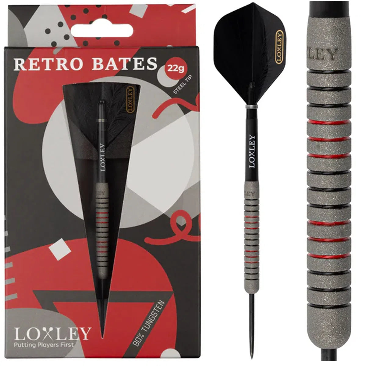 Loxley Retro Bates 90% Tungsten Steel Tip Darts