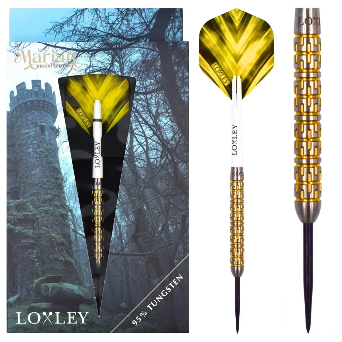 Loxley Marian Model Zero G 95% Tungsten Steel Tip Darts-1-22 GRAM-Premier Darts