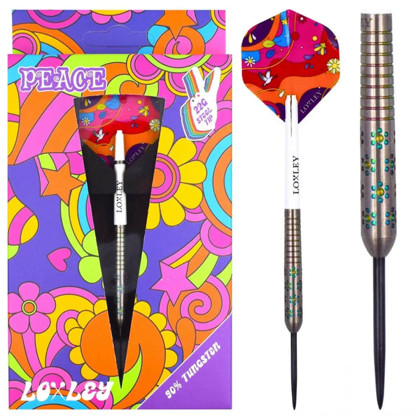 Loxley Woodstock Peace 90% Tungsten Steel Tip Darts-1-22 GRAM-Premier Darts