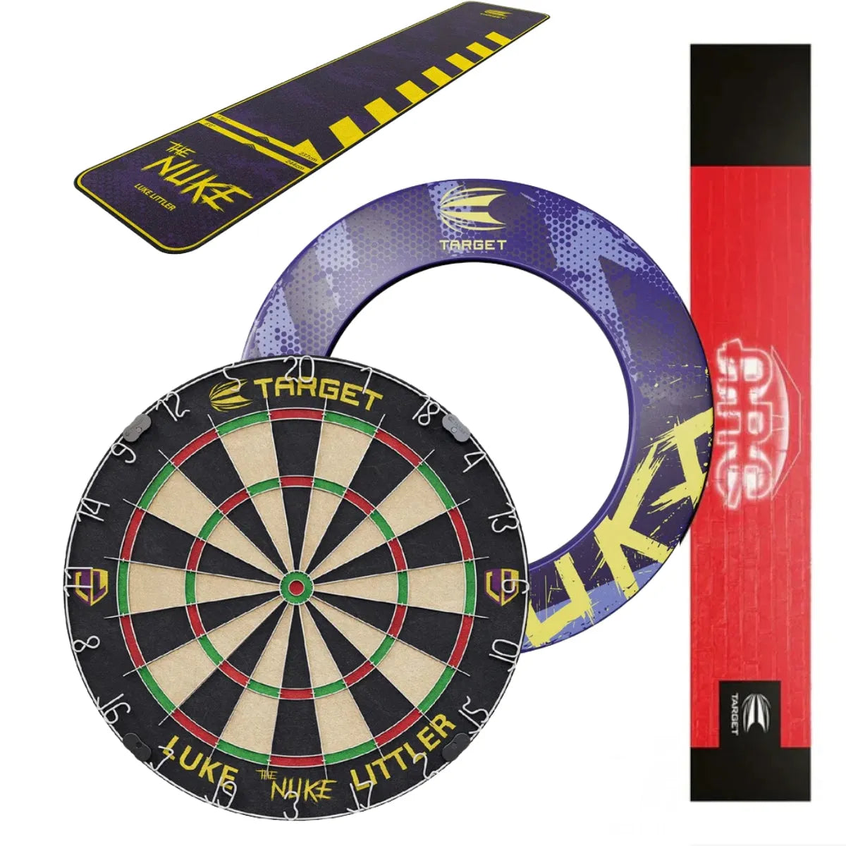 Target Luke Littler Board, Arc Light, Mat & Surround Bundle-1-Premier Darts