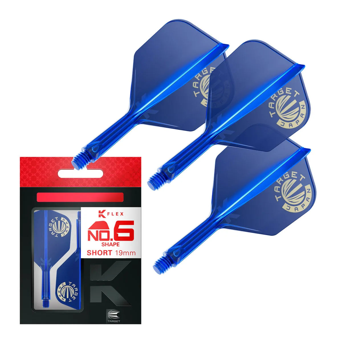 Target Japan Gold Logo Blue K-Flex Flight System No6-7-Short-Premier Darts