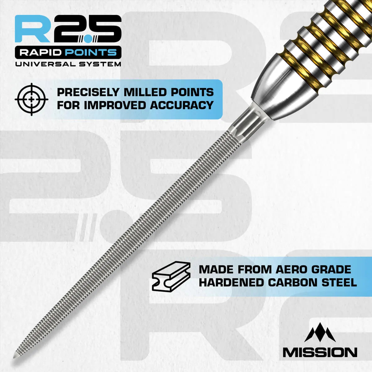 Mission R2.5 Rapid Dart Points - MG1-3-Black-30mm-Premier Darts