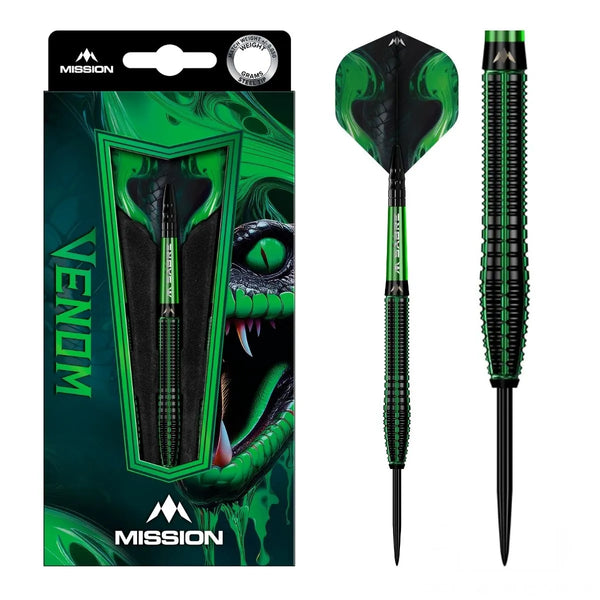 Mission Venom 90% Tungsten Steel Tip Darts-1-23 GRAM-Premier Darts