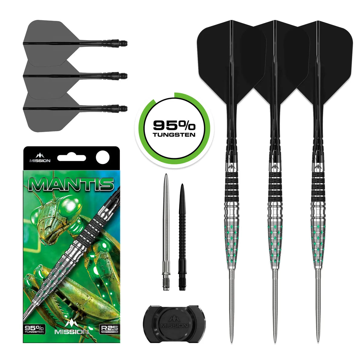 Mission Mantis R2.5 95% Tungsten Steel Tip Darts-1-22 GRAM-Premier Darts