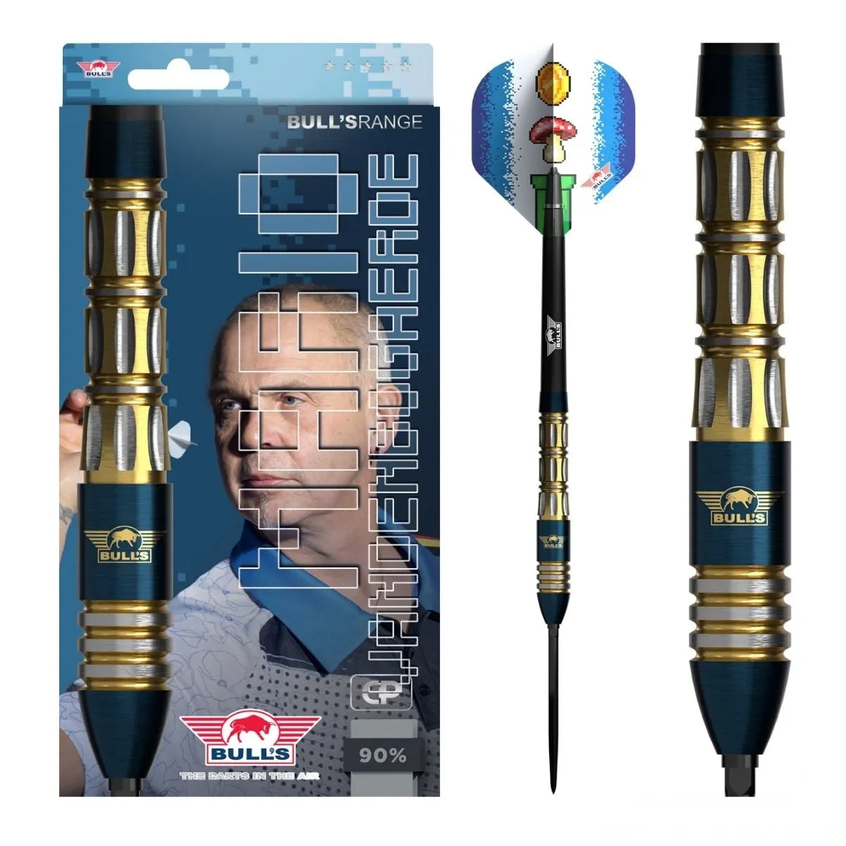 Bull's NL Mario Vandenbogaerde E3 CP 90% Tungsten Steel Tip Darts-1-22 GRAM-Premier Darts