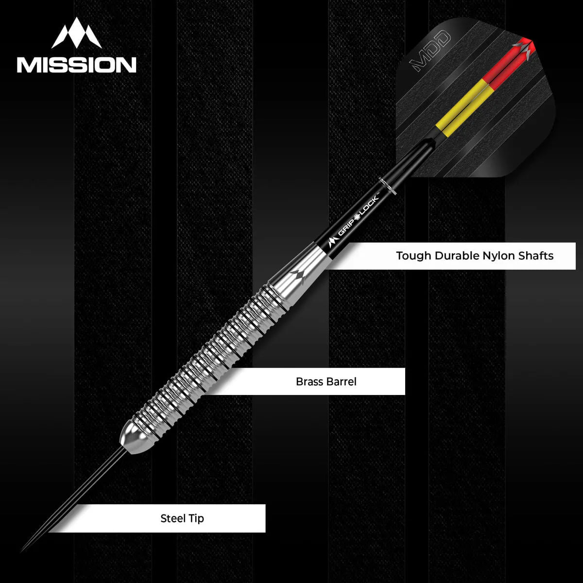 Mission Mike De Decker Brass Steel Tip Darts-4-20 GRAM-Premier Darts