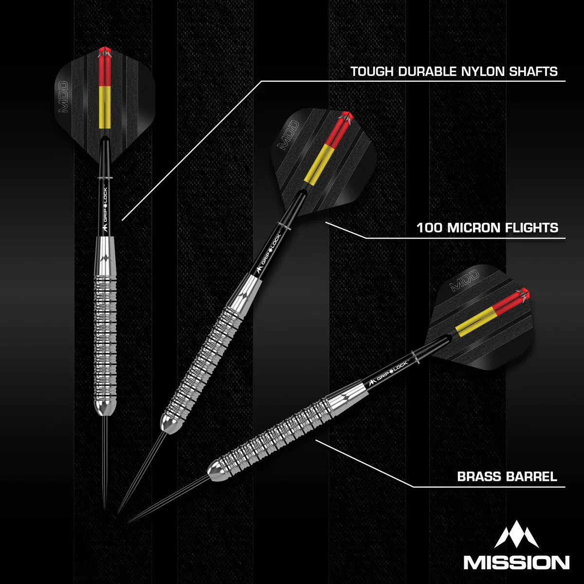 Mission Mike De Decker Brass Steel Tip Darts-6-20 GRAM-Premier Darts