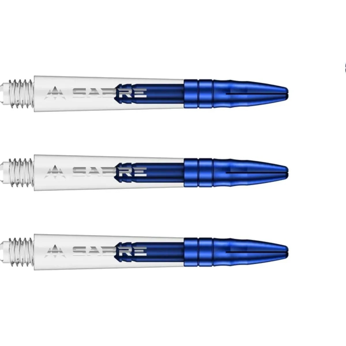 Mission Sabre Polycarbonate Shafts Clear - Blue Top-3-Clear-Short-Premier Darts