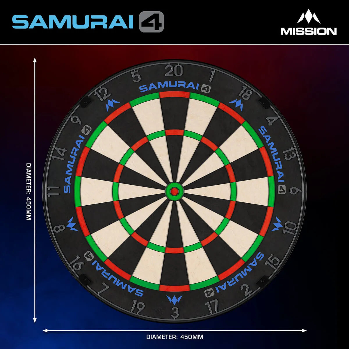 Mission Samurai 4 Professional Dartboard - Graphite Grey-5-Premier Darts