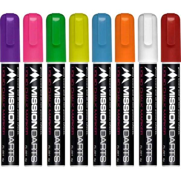 Mission Liquid Chalk Pens - Dry Wipe - Pack 8 - Colours-1-Premier Darts