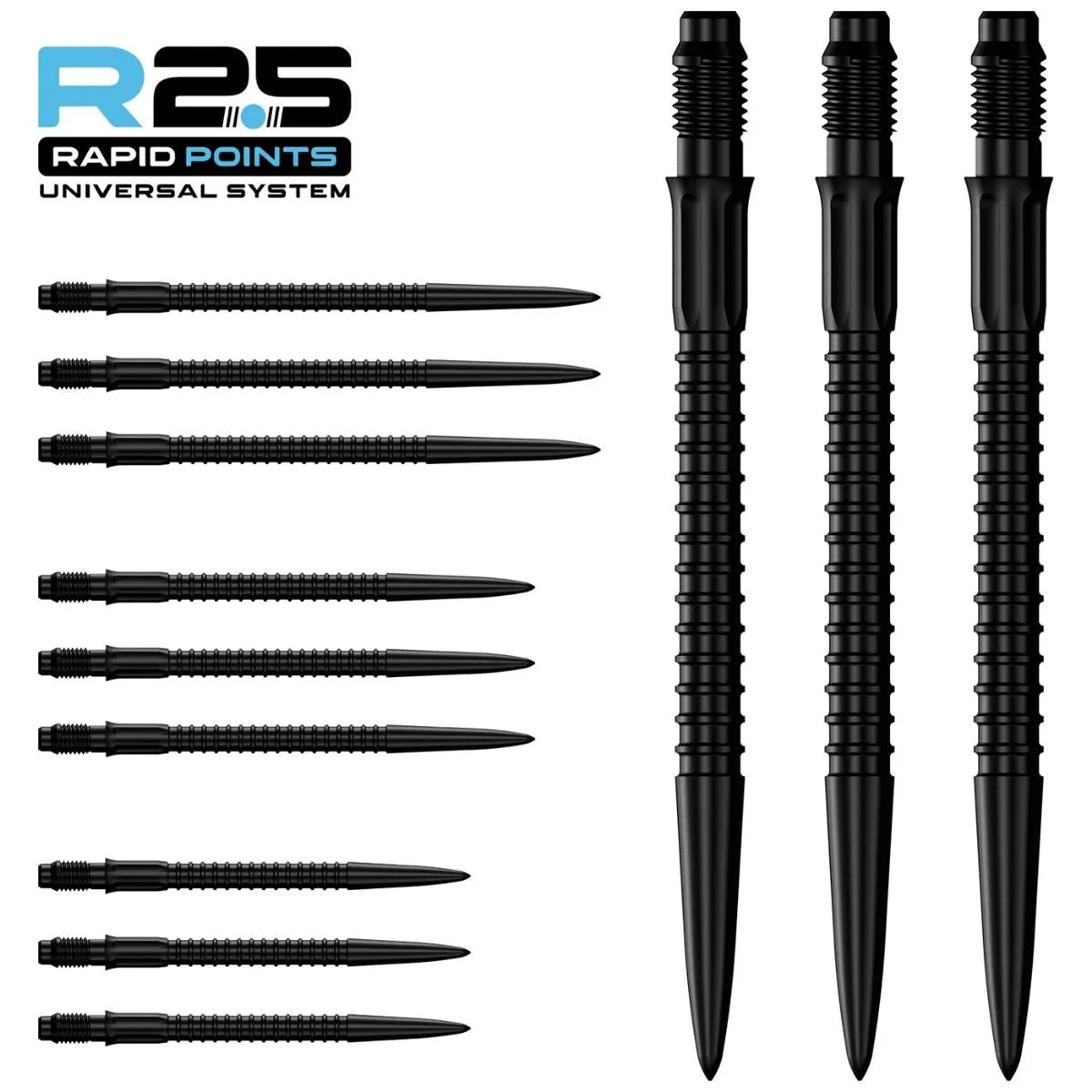 Mission R2.5 Rapid Dart Points - GV1-8-Black-30mm-Premier Darts