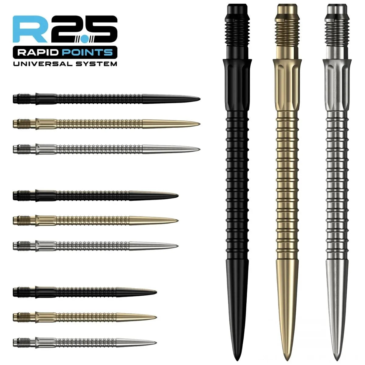 Mission R2.5 Rapid Dart Points - GV1-1-Black-30mm-Premier Darts