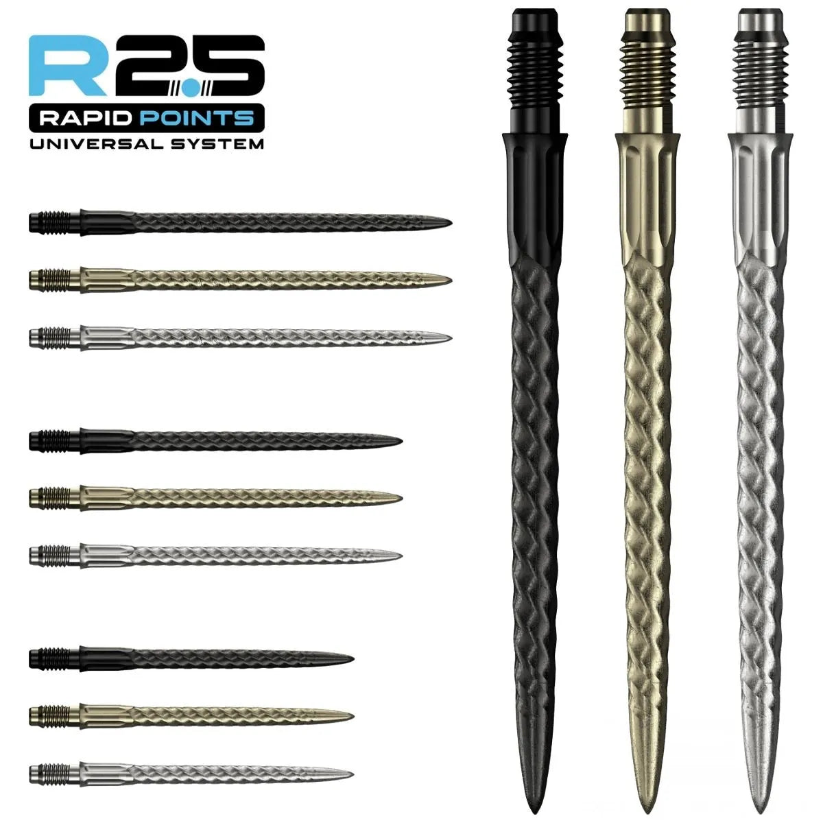 Mission R2.5 Rapid Dart Points - RVX-1-Black-30mm-Premier Darts