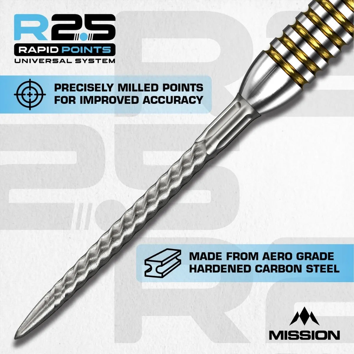 Mission R2.5 Rapid Dart Points - RVX-4-Black-30mm-Premier Darts
