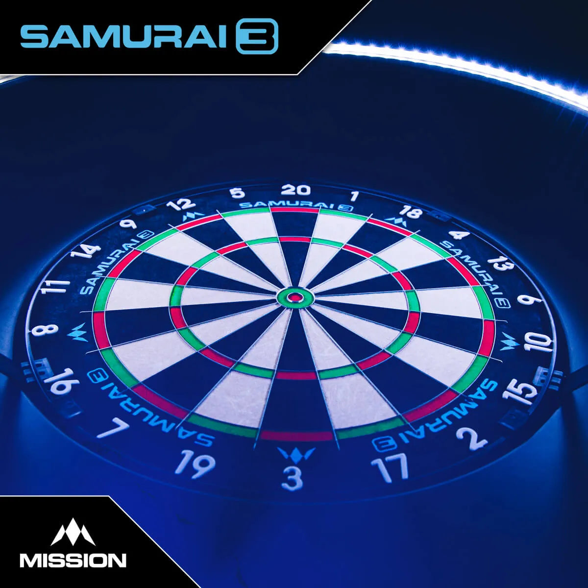 Mission Samurai 3 Professional Dartboard - Black Number Ring-6-Premier Darts