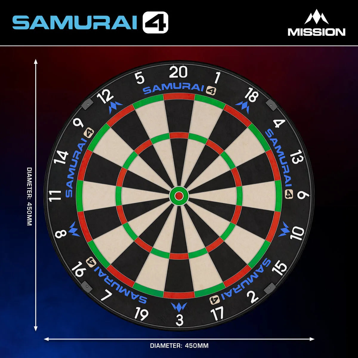 Mission Samurai 4 Professional Dartboard - White Spider-5-Premier Darts