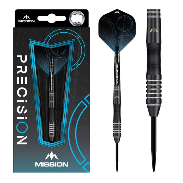 Mission Precision Black PVD 90% Tungsten Steel Tip Darts-1-23 GRAM-Premier Darts