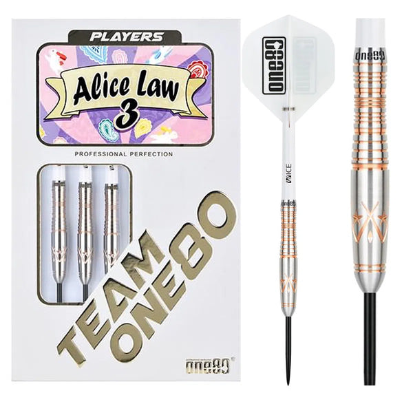 One80 Alice Law 3 Rose Gold 90% Tungsten Steel Tip Darts-1-22 GRAM-Premier Darts