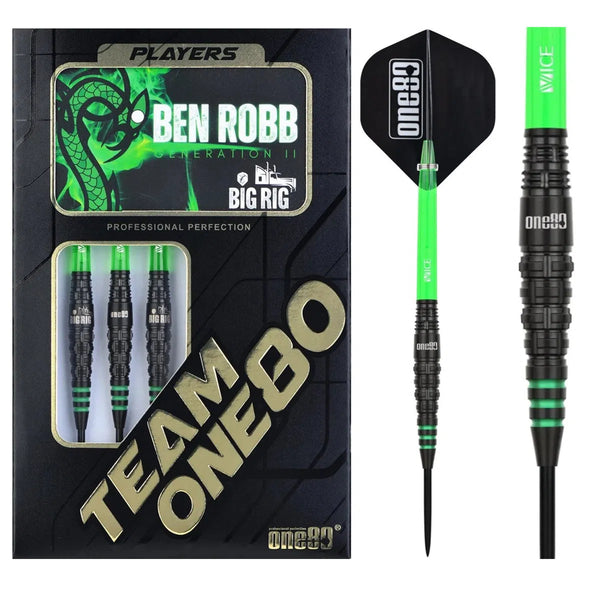 One80 Ben Robb V2 90% Tungsten Steel Tip Darts-1-21 GRAM-Premier Darts