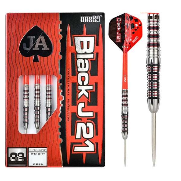 One80 BlackJ 21 02 90% Tungsten Steel Tip Darts-1-21 GRAM-Premier Darts