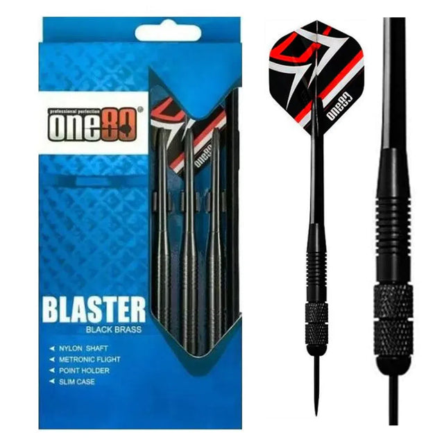 One80 Blaster Black Brass Steel Tip Darts