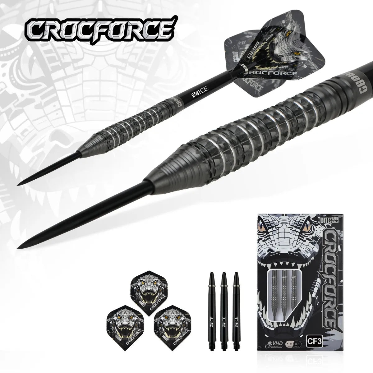 One80 Crocforce CF3 90% Tungsten Steel Tip Darts