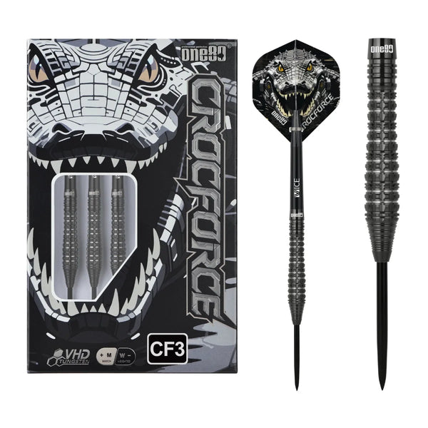 One80 Crocforce CF3 90% Tungsten Steel Tip Darts-1-22 GRAM-Premier Darts