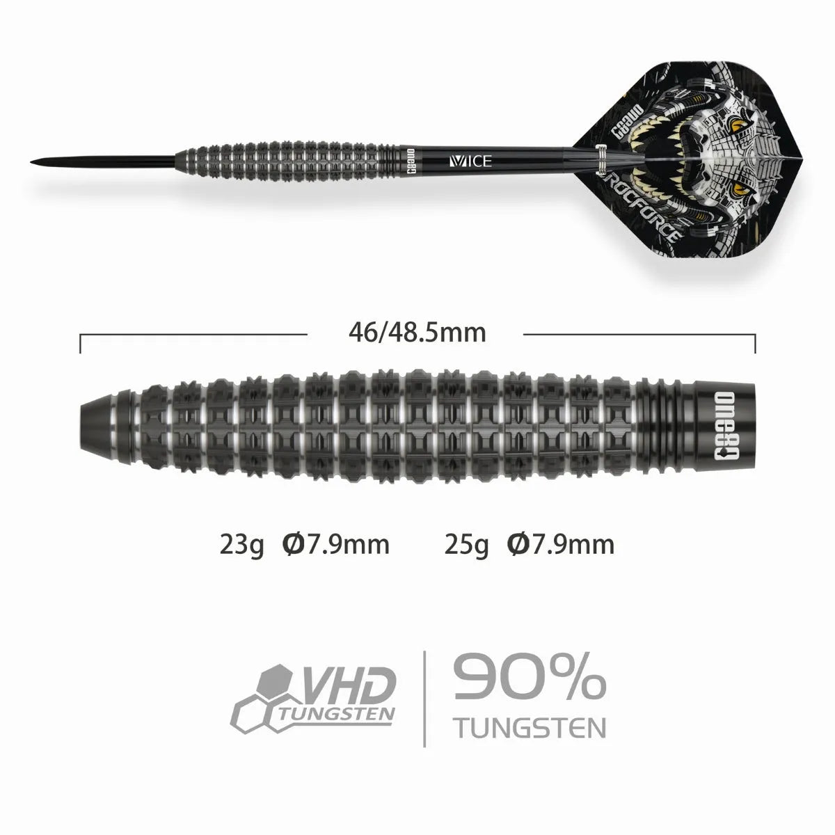 One80 Crocforce CF4 90% Tungsten Steel Tip Darts