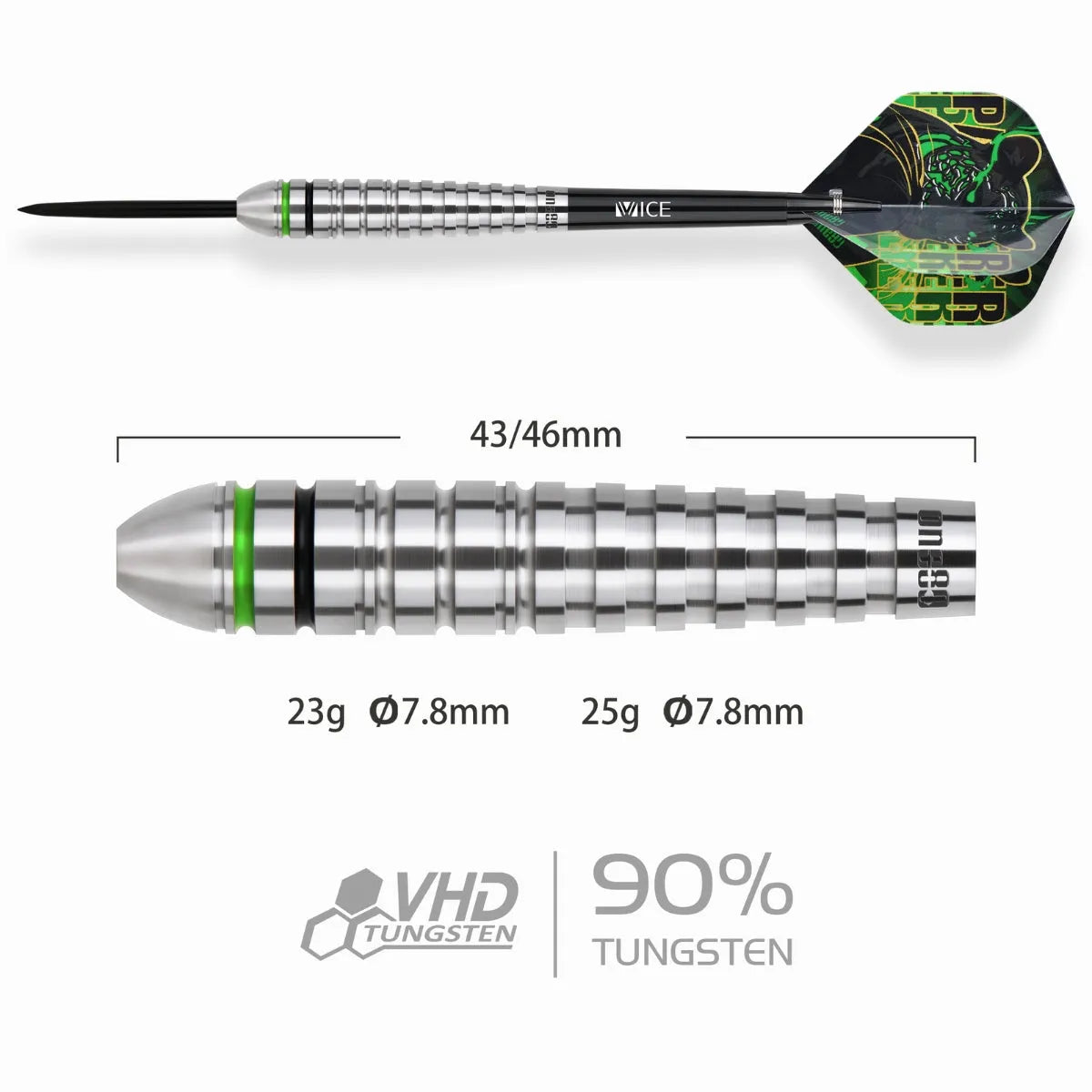 One80 Darts PantherM 90% Tungsten Steel Tip Darts