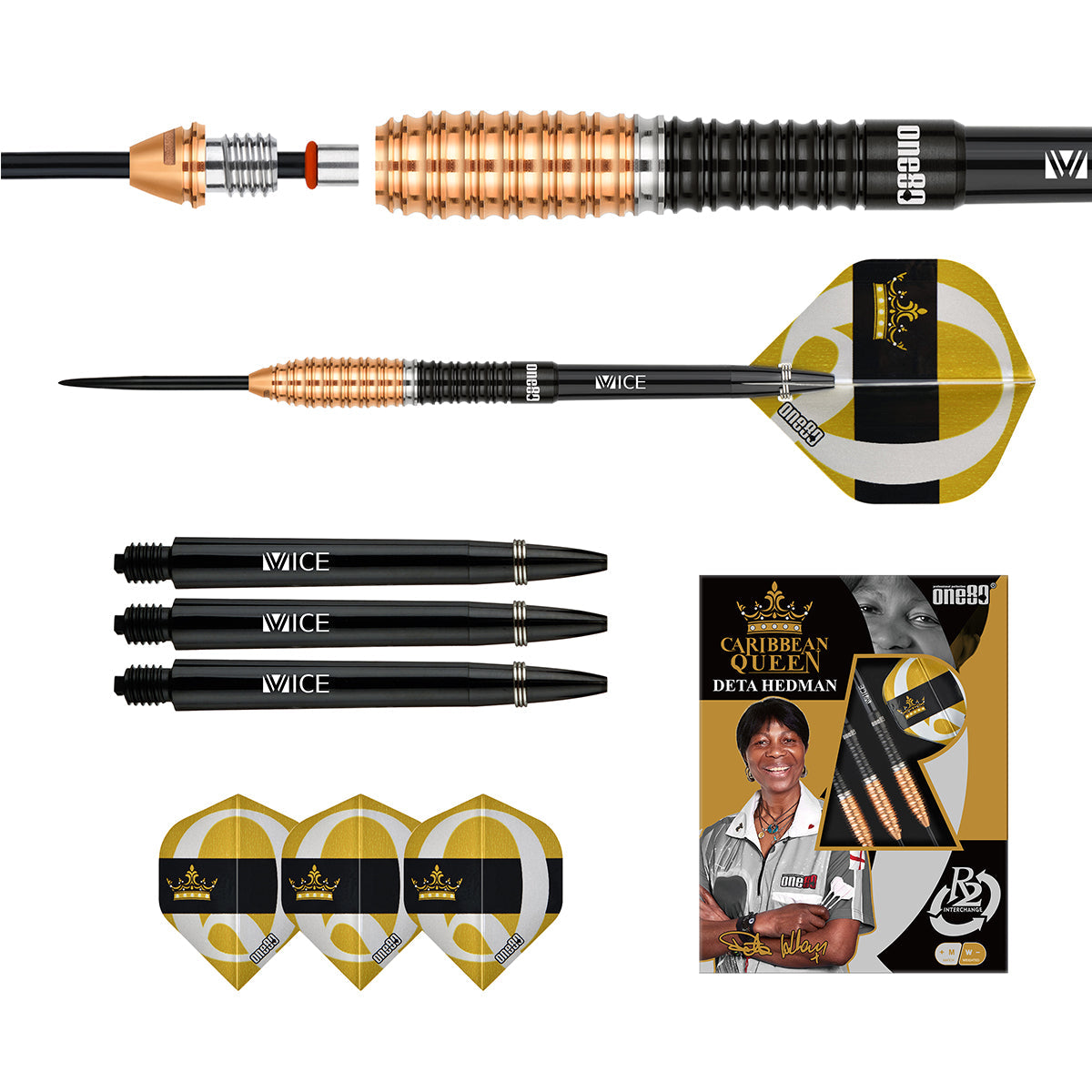 One80 Deta Hedman V3 (R2 Interchange) 90% Tungsten Steel Tip Darts