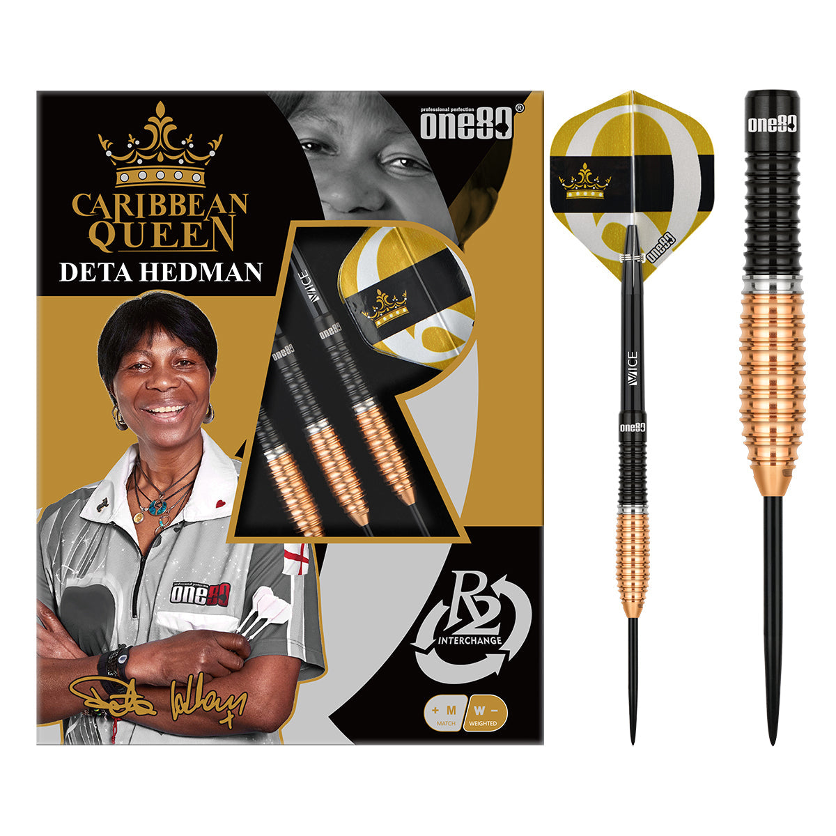 One80 Deta Hedman V3 (R2 Interchange) 90% Tungsten Steel Tip Darts