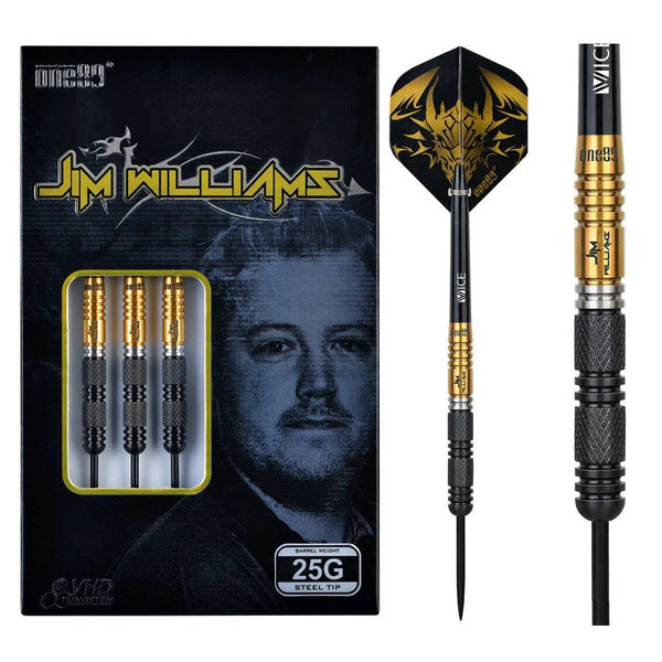 One80 Jim Williams Signature VHD 90% Tungsten Steel Tip Darts-1-22 GRAM-Premier Darts