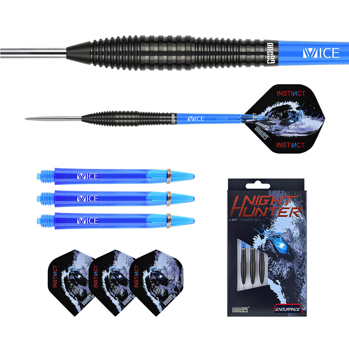 One80 Night Hunter Endurance 90% Tungsten Steel Tip Darts