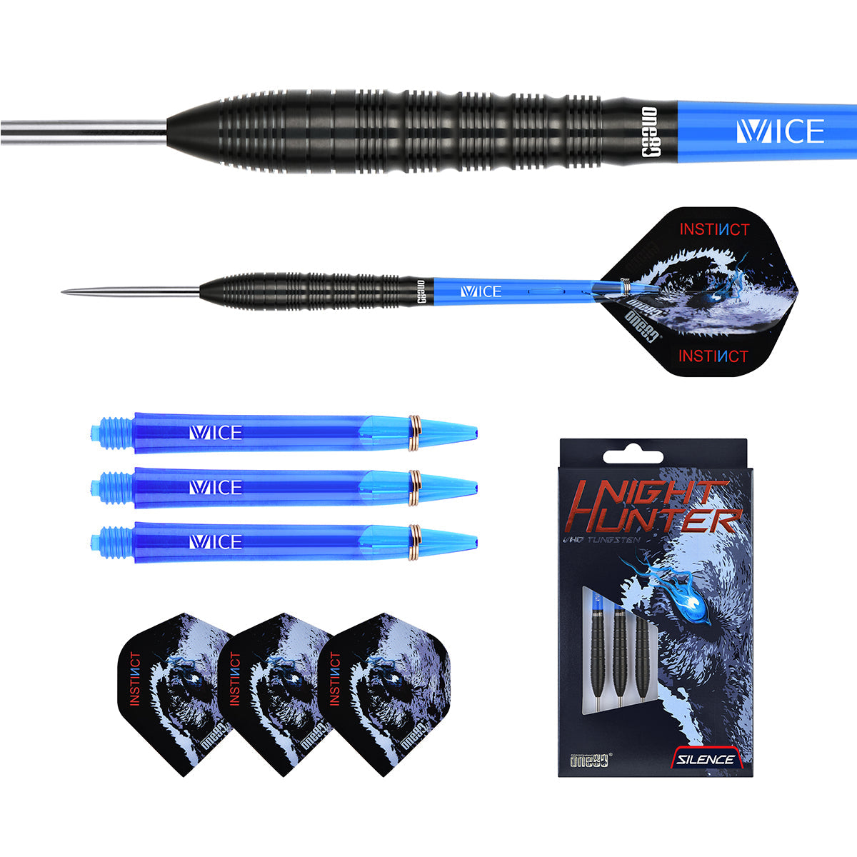 One80 Night Hunter Silence 90% Tungsten Steel Tip Darts
