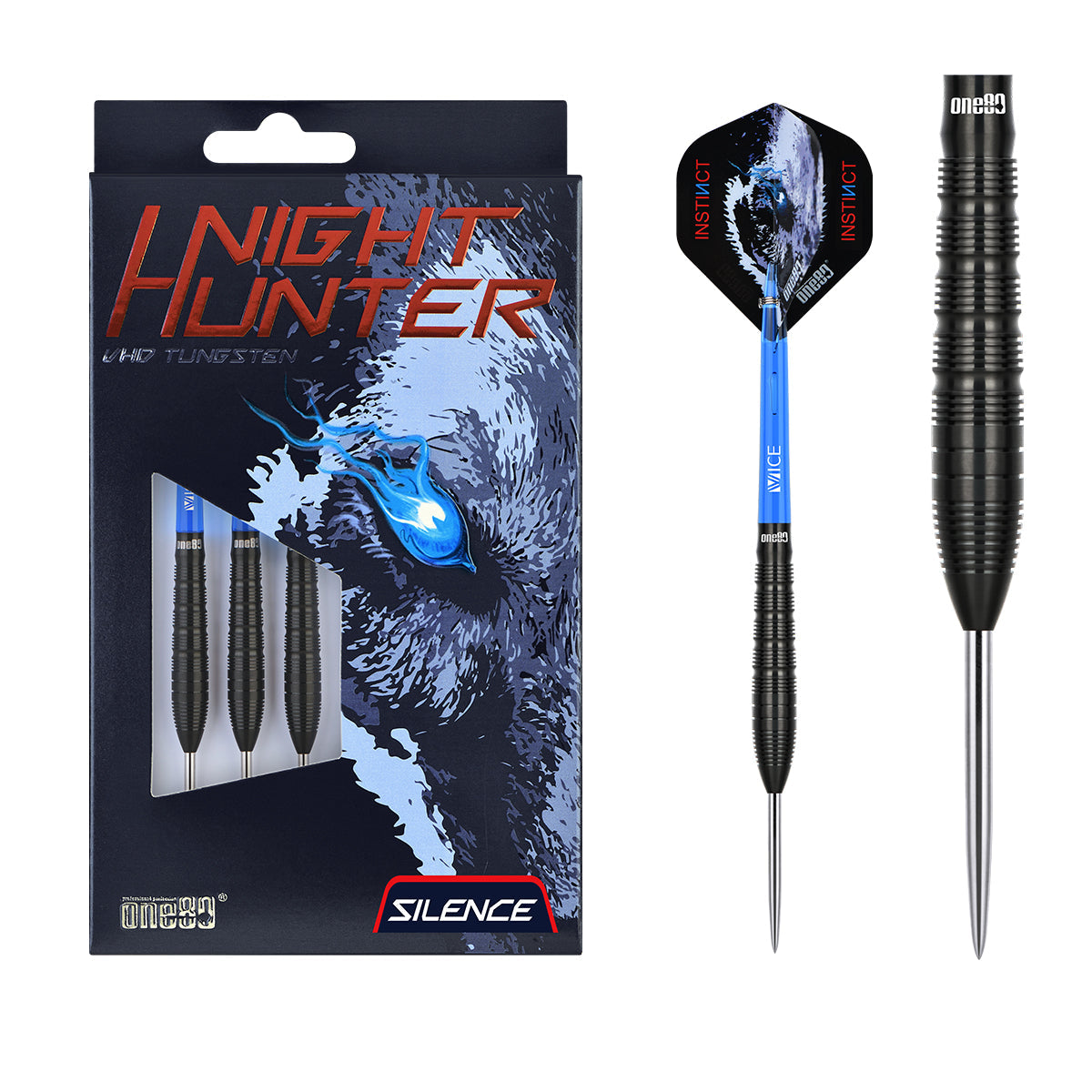 One80 Night Hunter Silence 90% Tungsten Steel Tip Darts