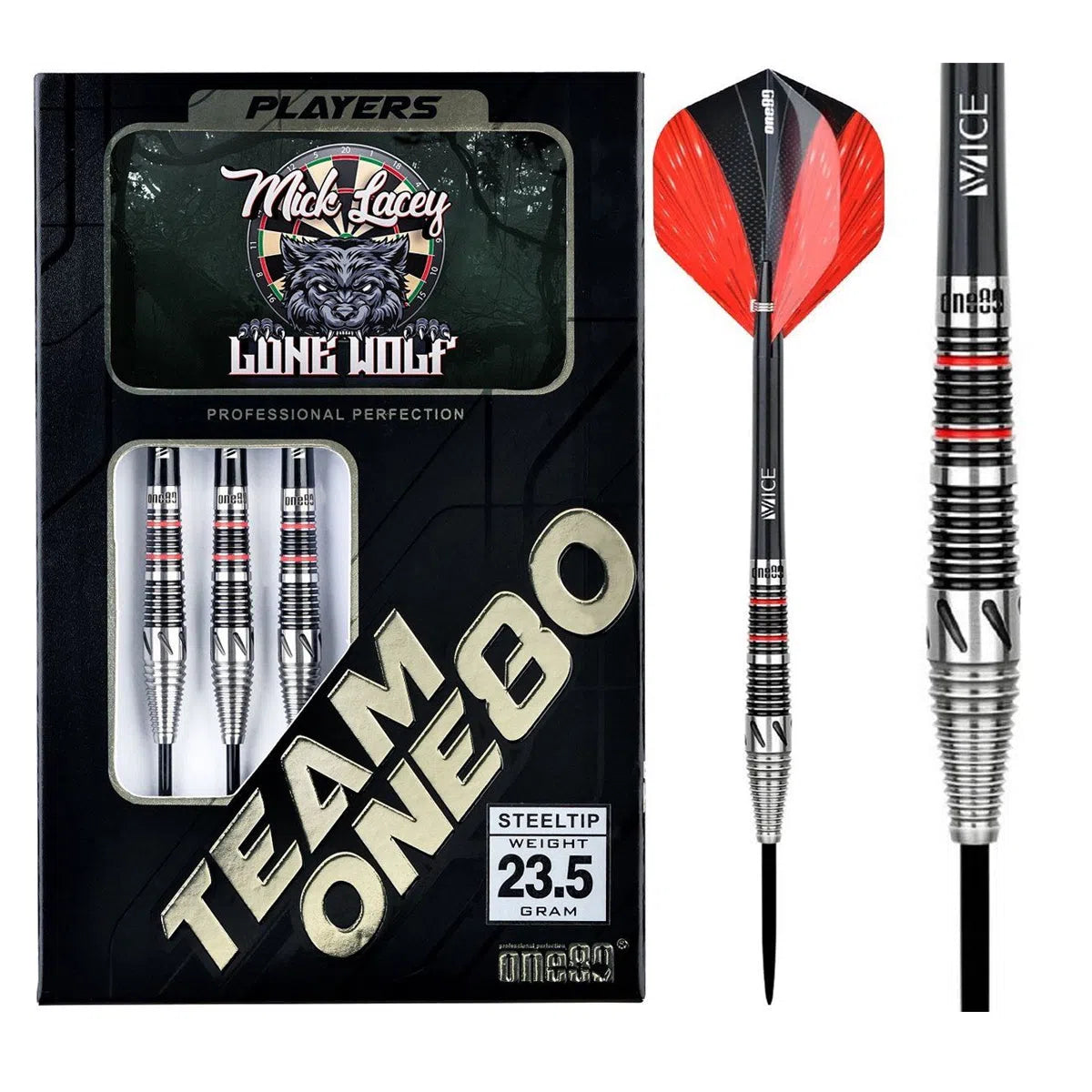 One80 Mick Lacey 90% Tungsten Steel Tip Darts