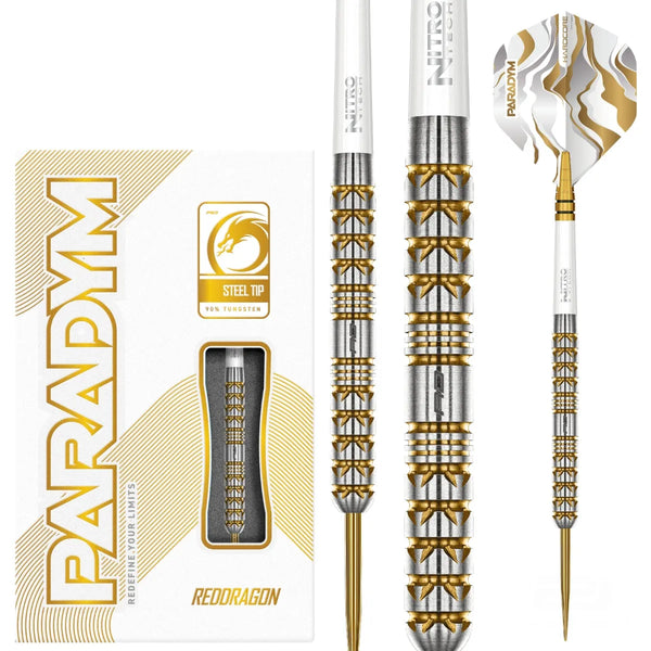 Red Dragon Paradym Gold - Parallel 90% Tungsten Steel Tip Darts-1-22 GRAM-Premier Darts