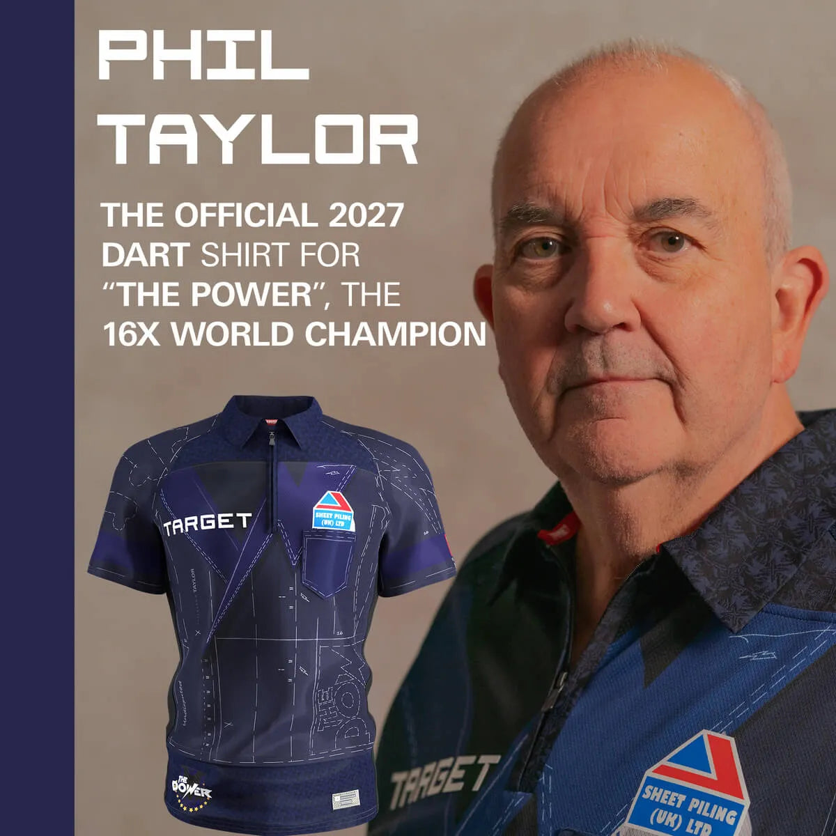 Target Darts Phil Taylor 2027 Player Shirt-3-8 Years-Premier Darts